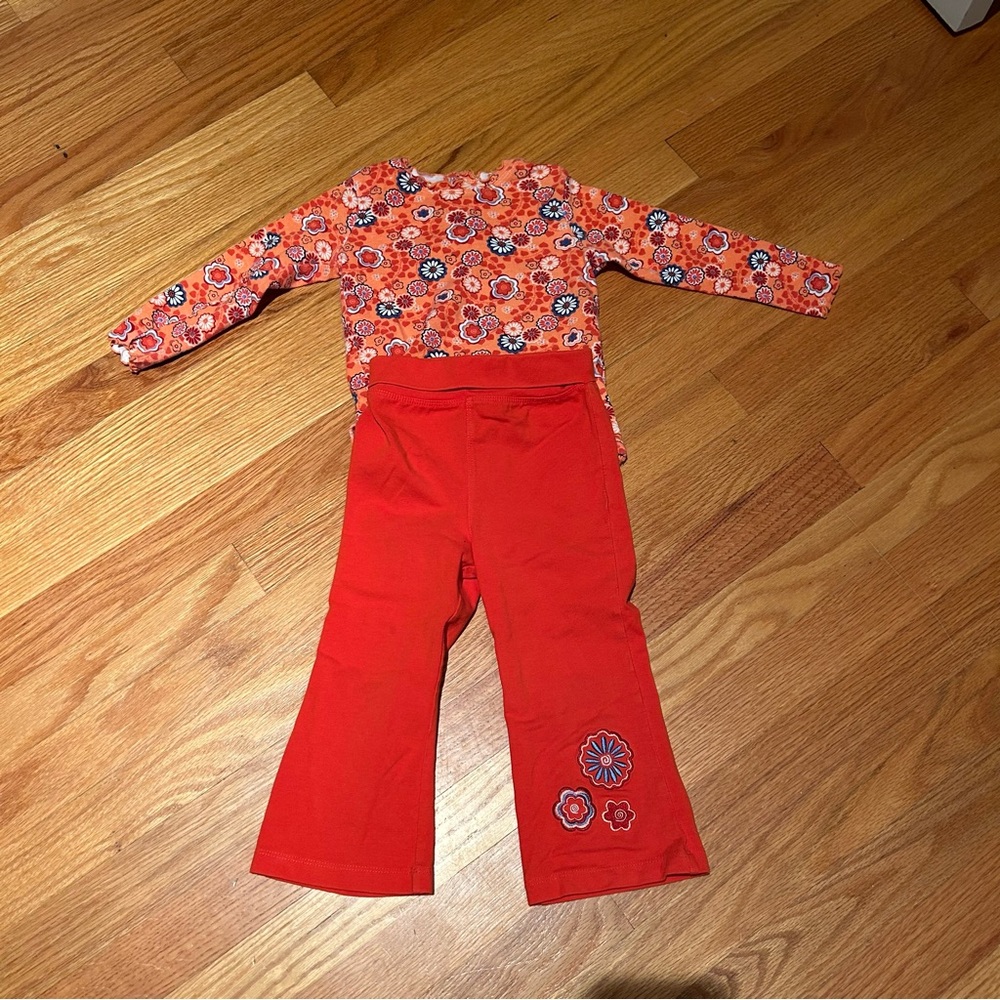 The Children's Place Orange Floral Kids Matching Set